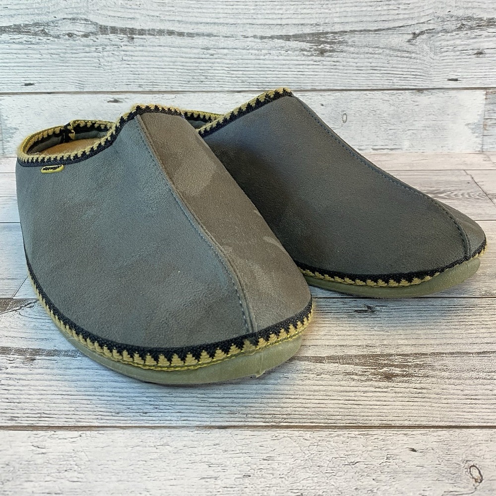 Deer Stags Slippers Mens 16 M Gray Slipperooz Wherever Faux Suede Aztec SUPRO